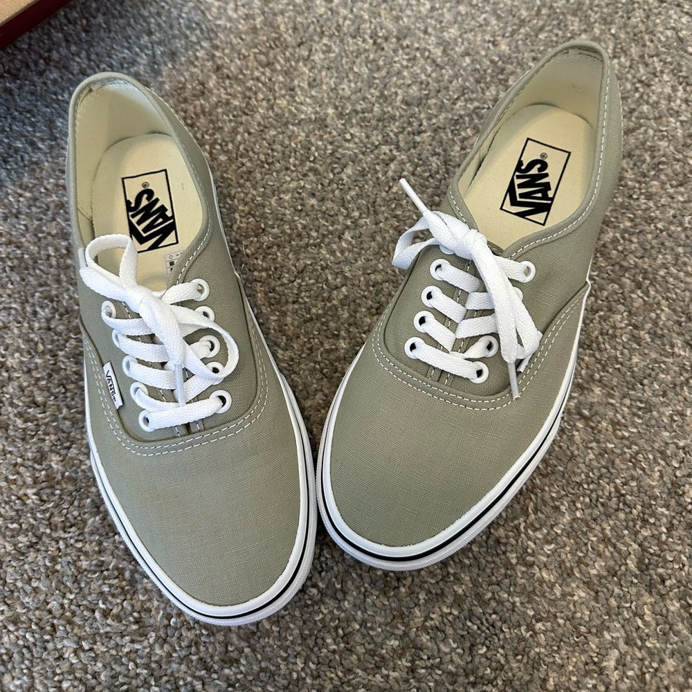 Vans Olive Green Low-Top Canvas Sneakers
